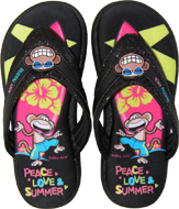 Peace-Love-Summer Memory Foam Thongs (Volt)